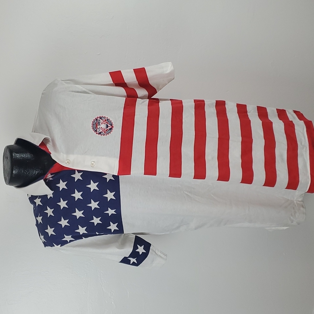 Vintage 1991 Antigua US Open Hazeltine Golf Polo Flag Size L